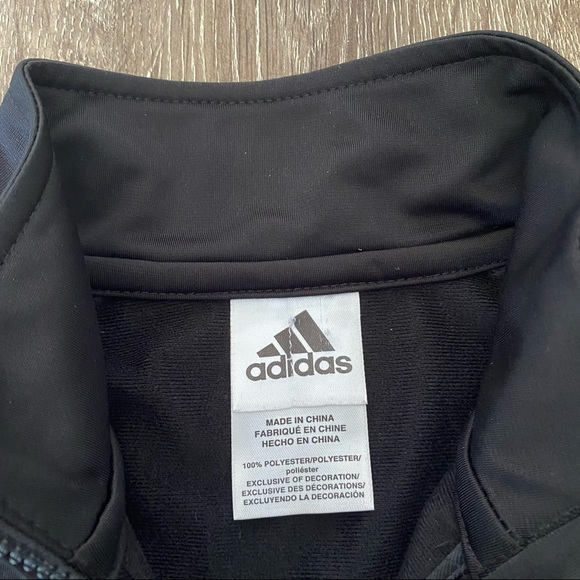Boys Adidas Full-Zip Black & White Track Jacket - Picture 7 of 14